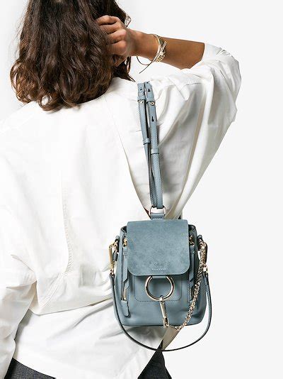 chloe faye small backpack blue|chloe mini faye backpack.